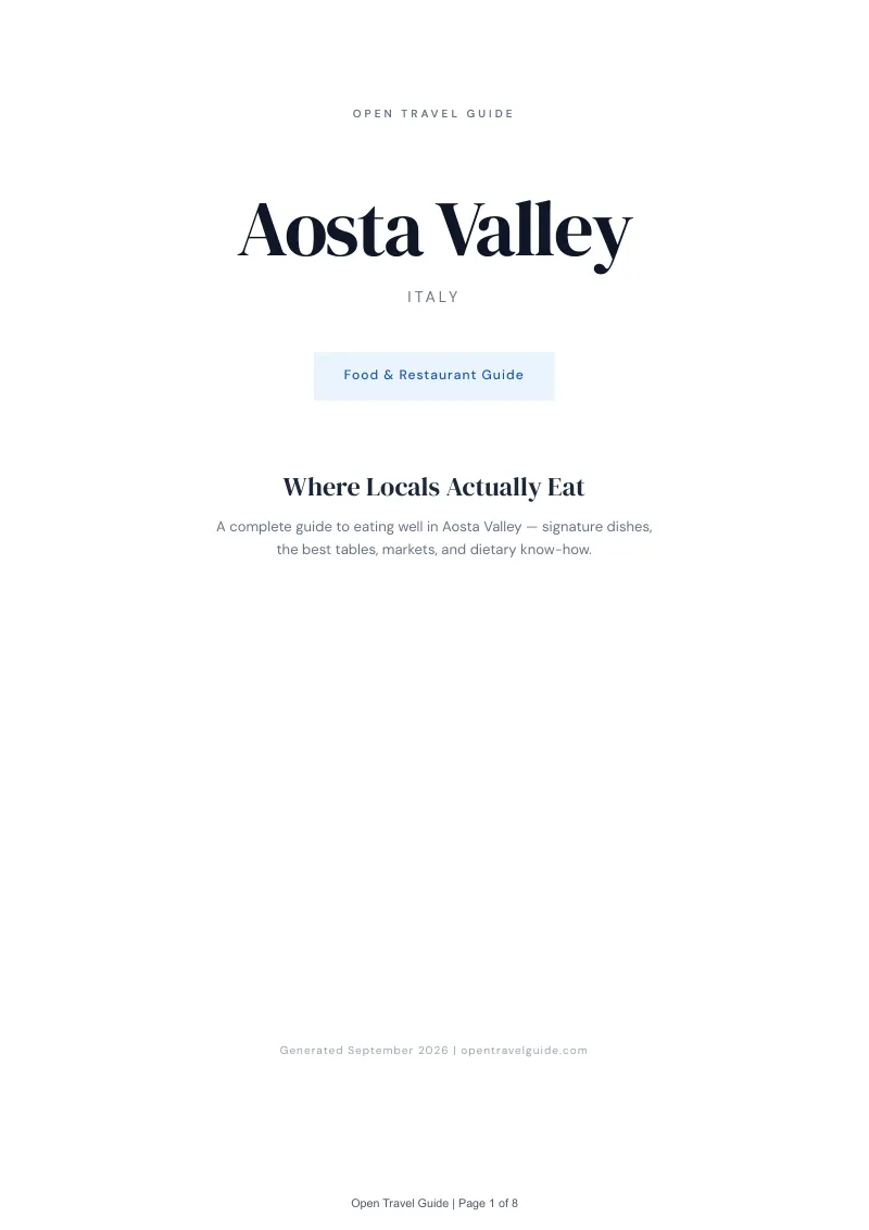 Aosta Valley Complete Travel Bundle: Food guide · Cover