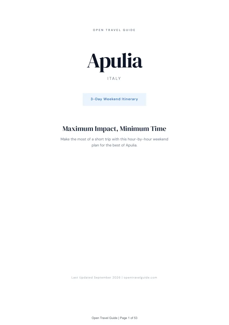 Apulia Complete Travel Bundle: 3-day itinerary · Cover