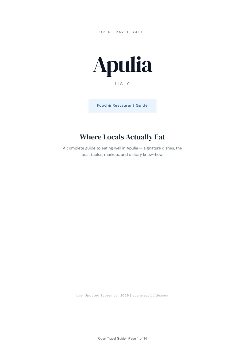 Apulia Complete Travel Bundle: Food guide · Cover