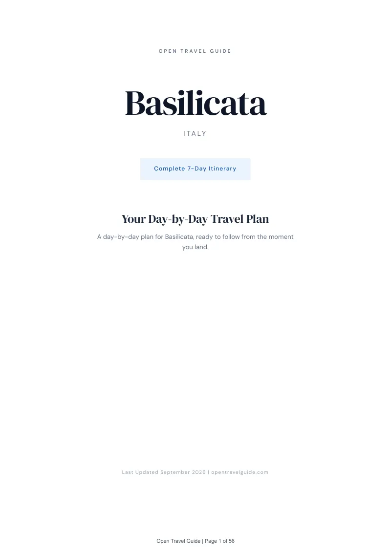 Basilicata Complete Travel Bundle: 7-day itinerary · Cover