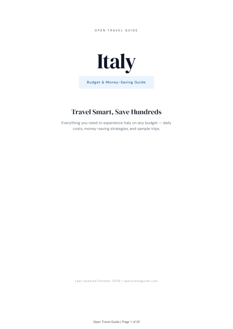 Italy Budget & Money-Saving Guide: Cover