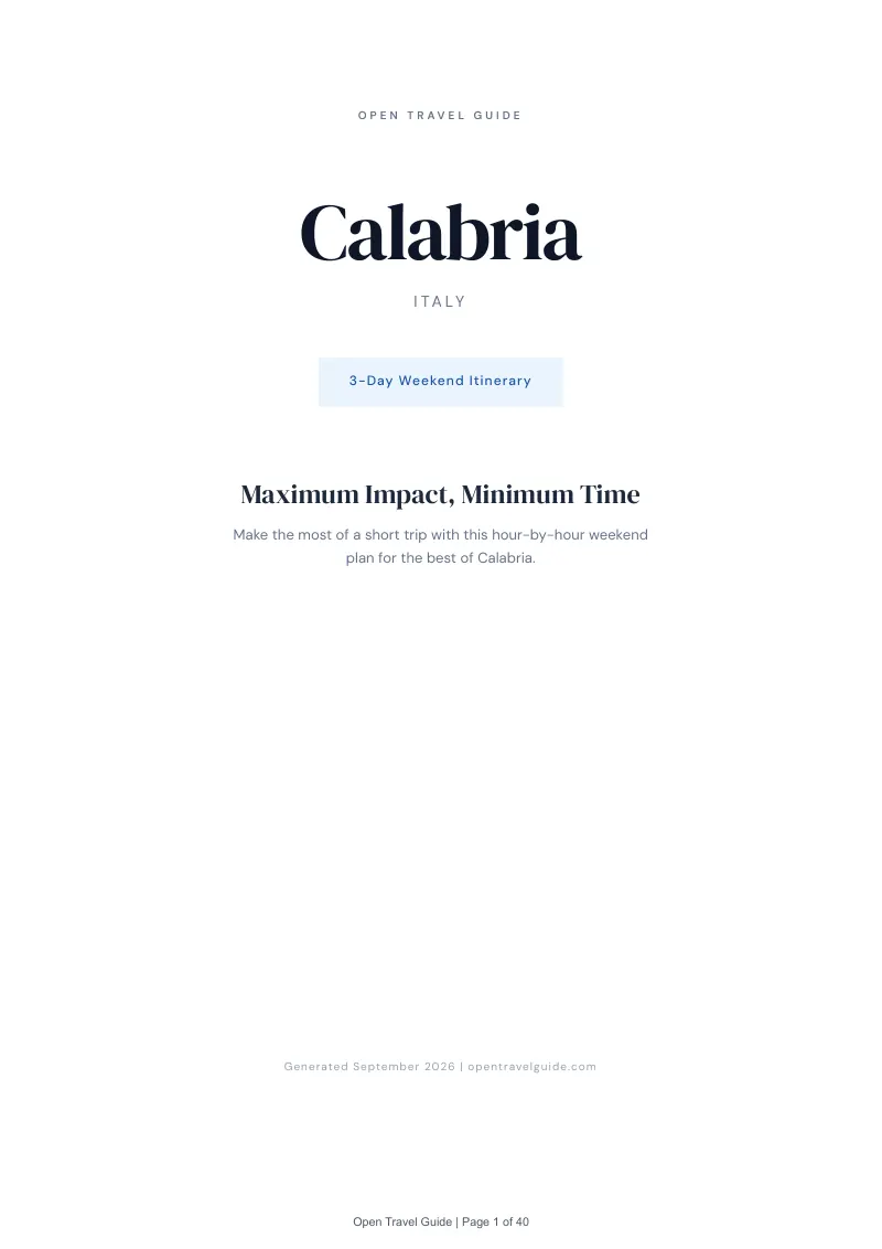 Calabria Complete Travel Bundle: 3-day itinerary · Cover