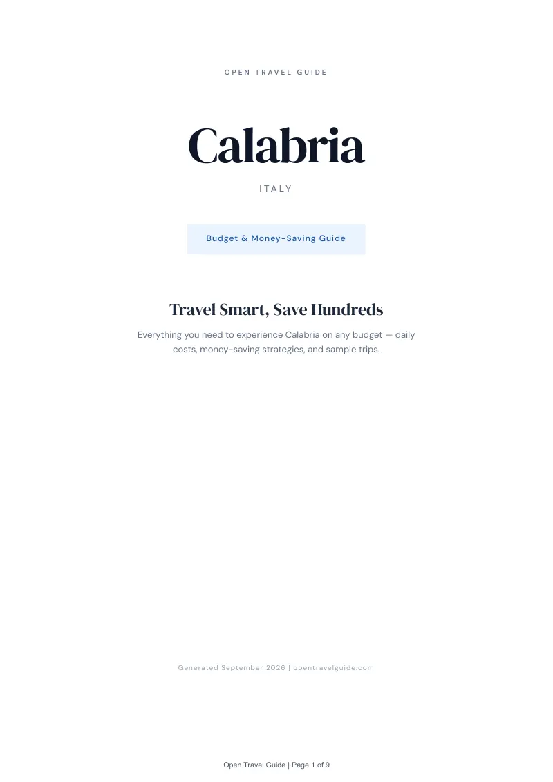 Calabria Complete Travel Bundle: Budget guide · Cover