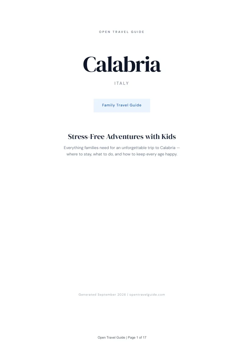 Calabria Complete Travel Bundle: Family guide · Cover