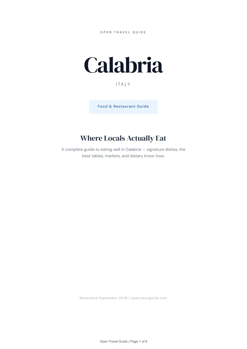 Calabria Complete Travel Bundle: Food guide · Cover