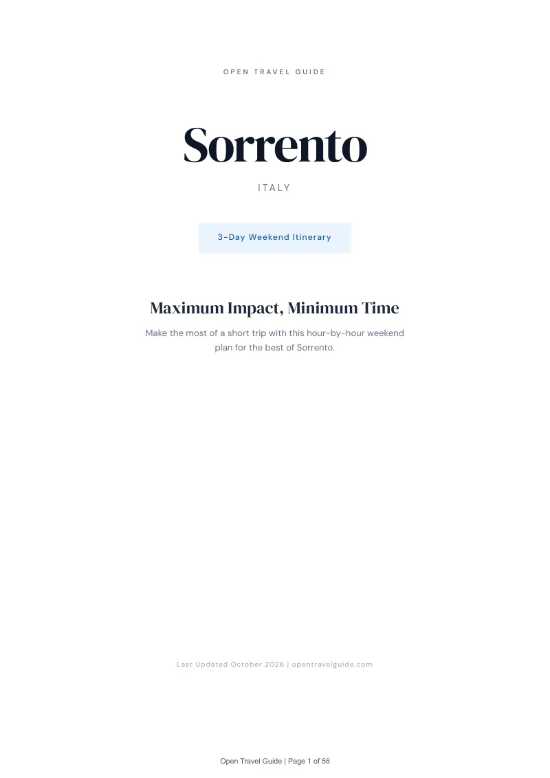 Sorrento 3-Day Weekend Itinerary: Cover