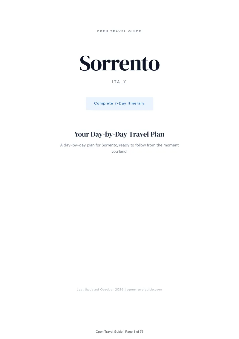 Sorrento 7-Day Itinerary: Cover