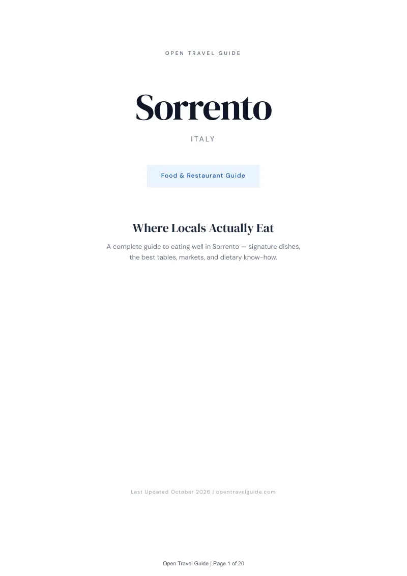Sorrento Food & Restaurant Guide: Cover