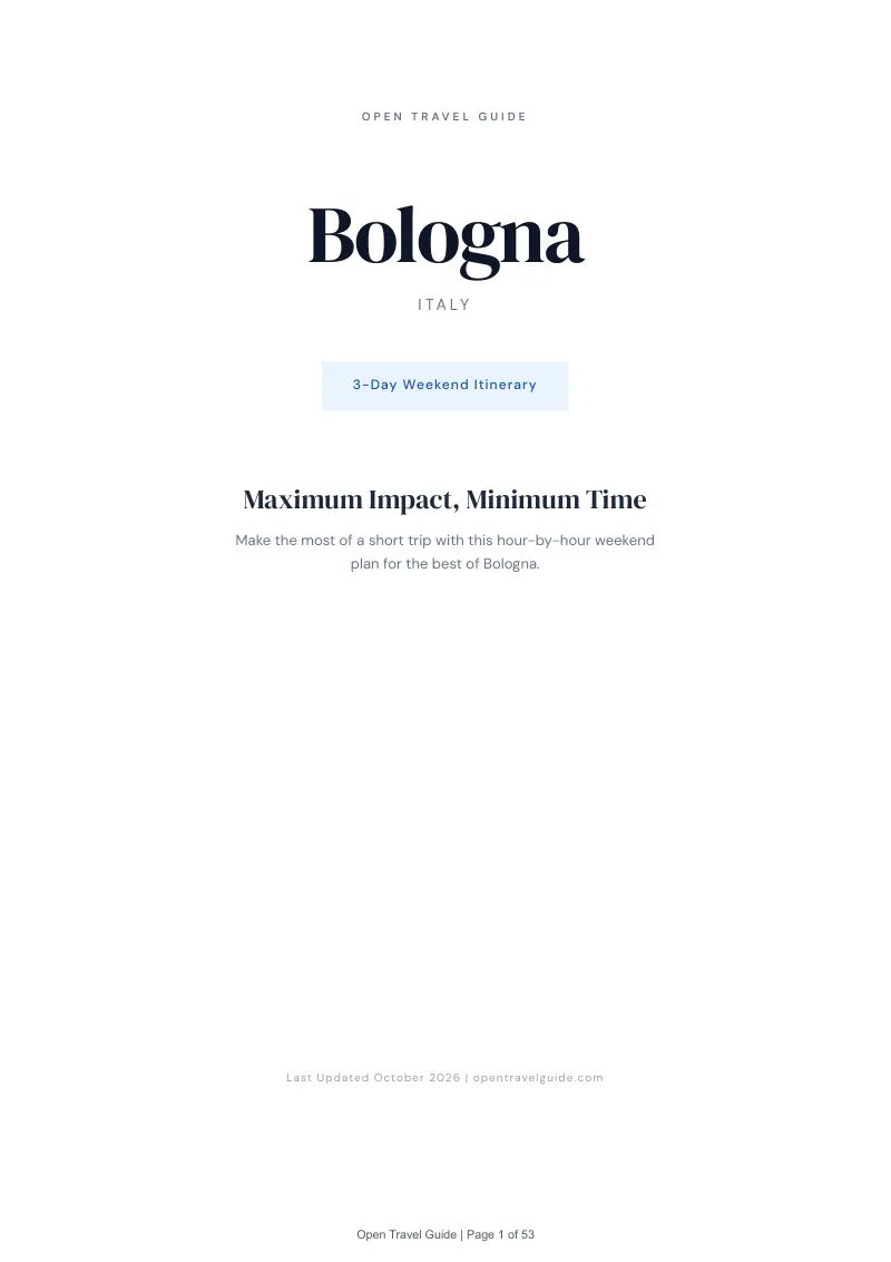 Bologna 3-Day Weekend Itinerary: Cover