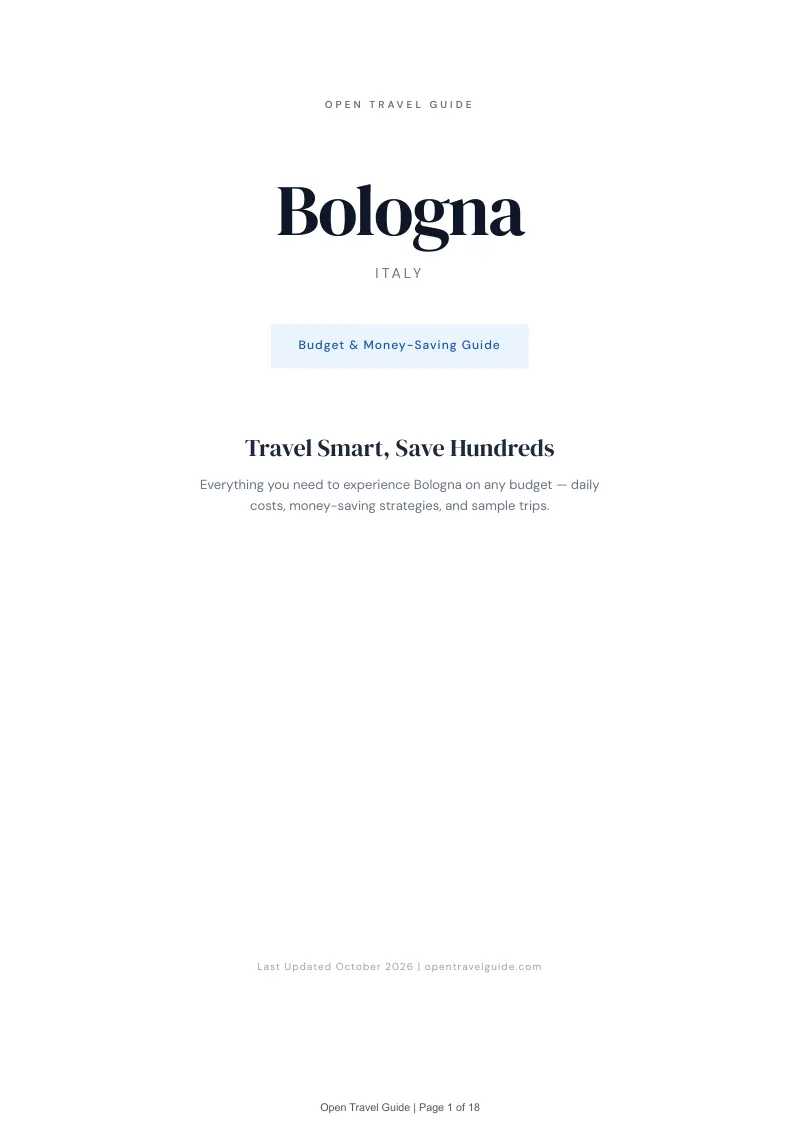 Bologna Budget & Money-Saving Guide: Cover