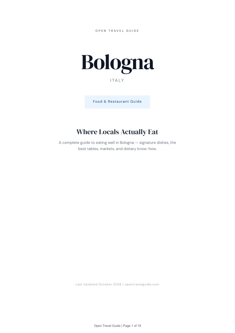 Bologna Food & Restaurant Guide: Cover