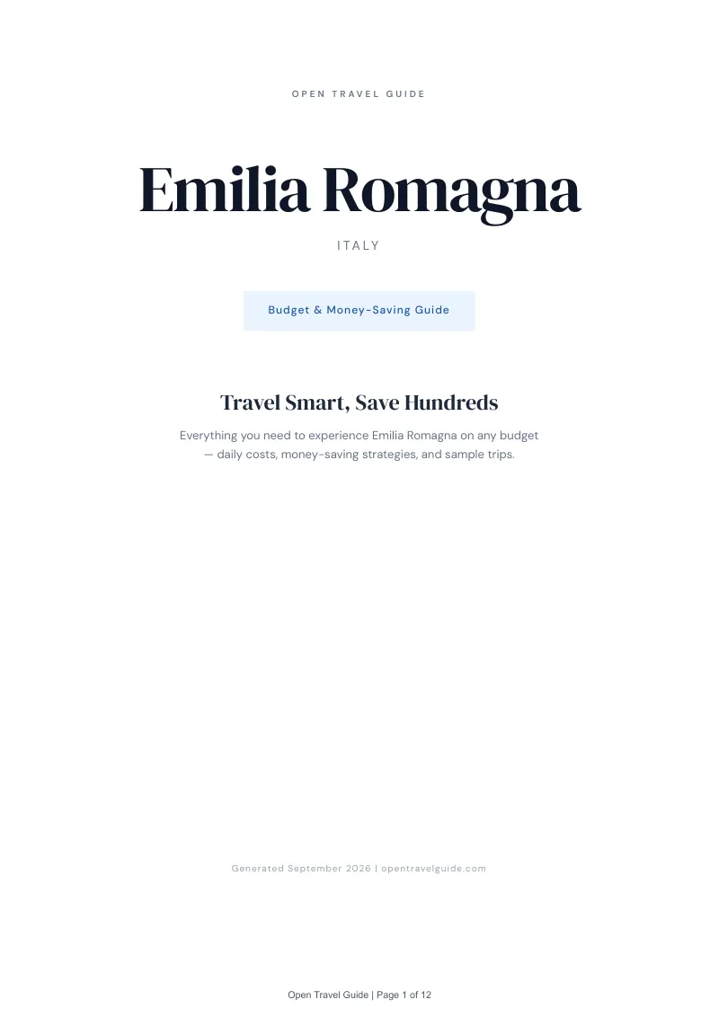 Emilia Romagna Complete Travel Bundle: Budget guide · Cover