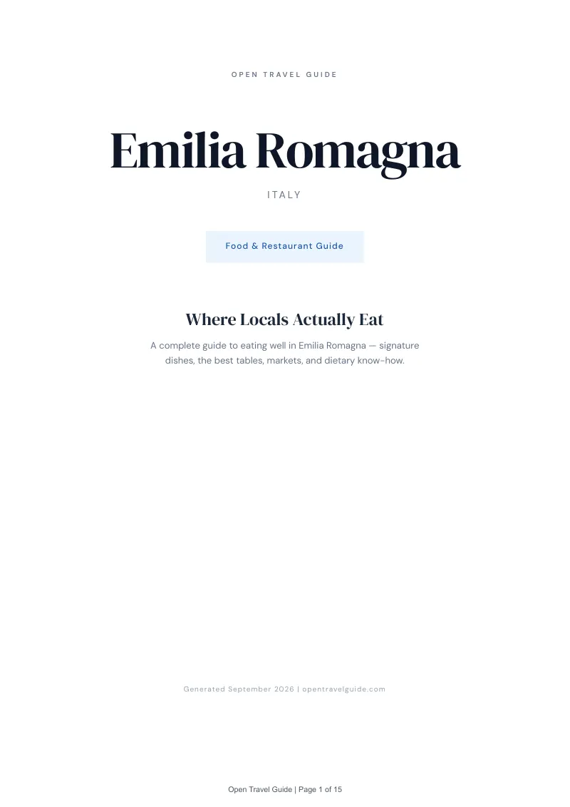 Emilia Romagna Complete Travel Bundle: Food guide · Cover