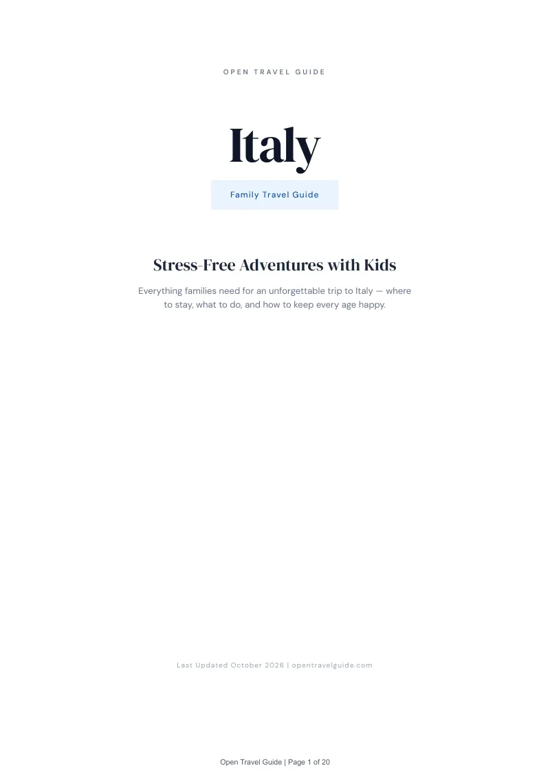Italy Family Travel Guide: Cover