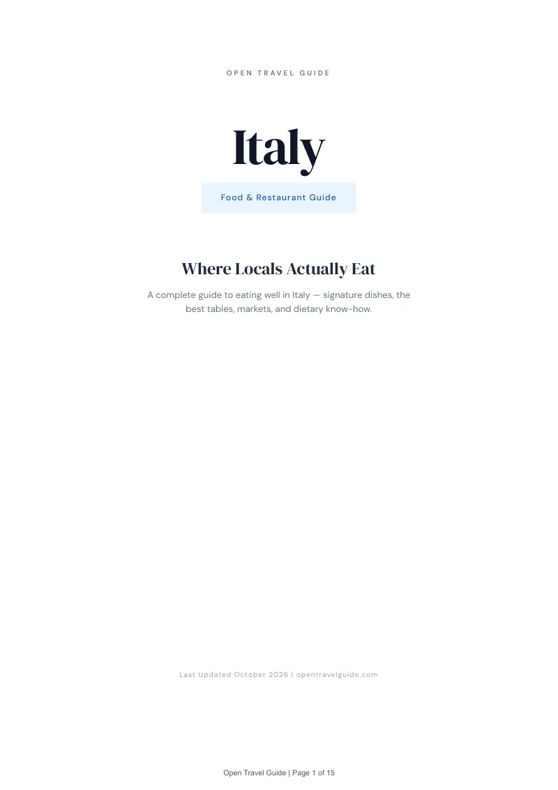Italy Food & Restaurant Guide: Cover