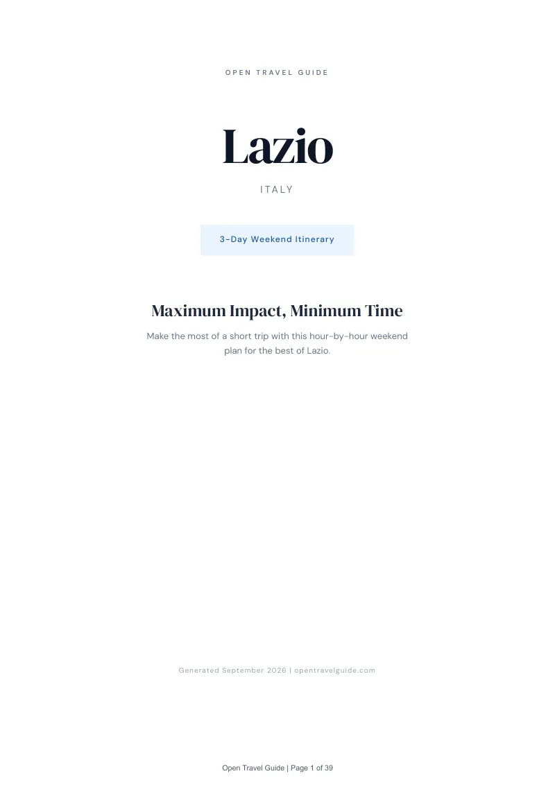 Lazio Complete Travel Bundle: 3-day itinerary · Cover