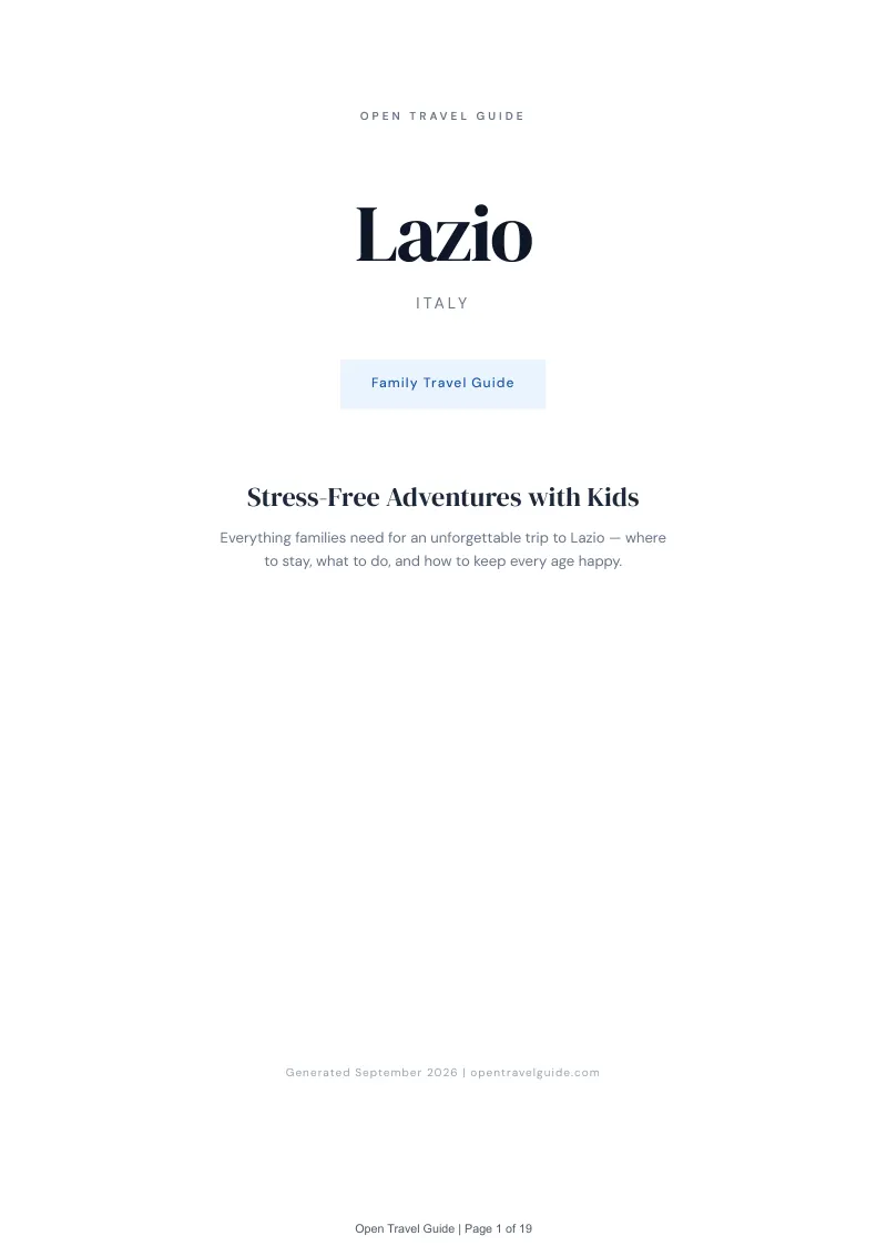 Lazio Complete Travel Bundle: Family guide · Cover