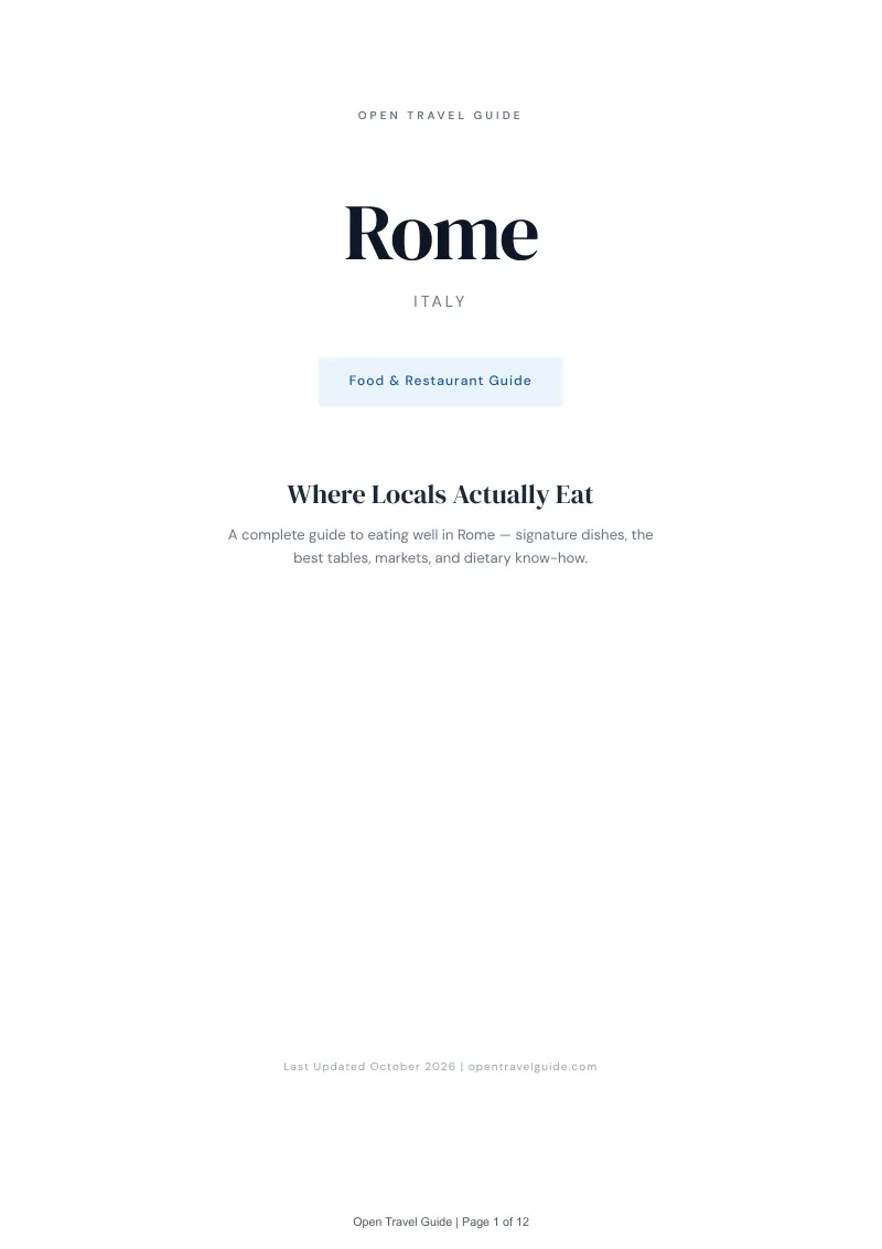 Rome Food & Restaurant Guide: Cover