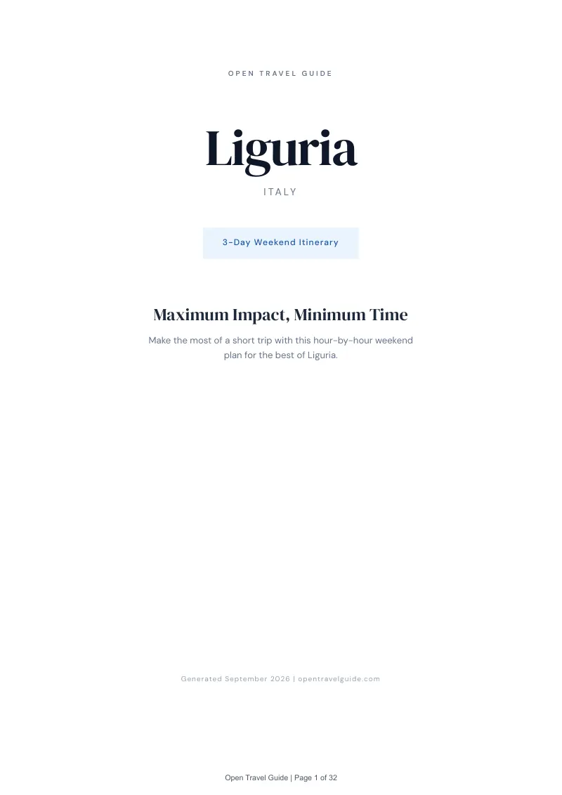Liguria Complete Travel Bundle: 3-day itinerary · Cover