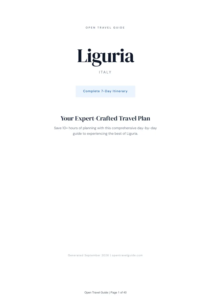 Liguria Complete Travel Bundle: 7-day itinerary · Cover