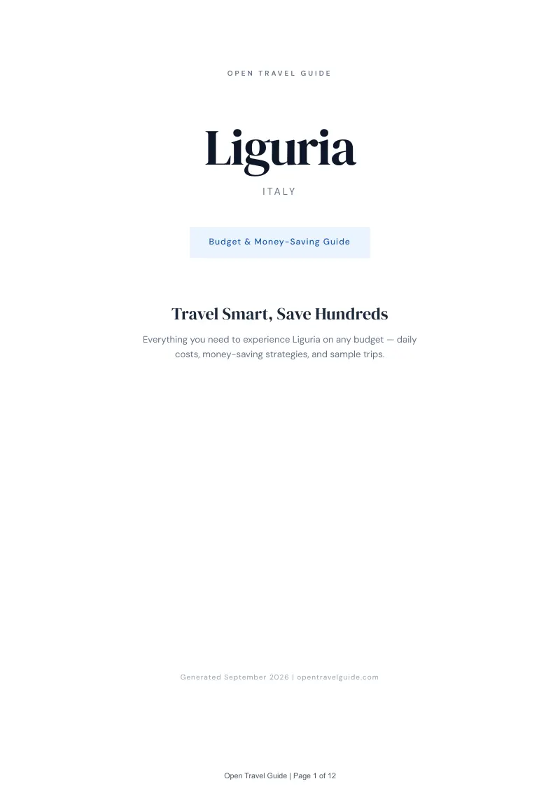 Liguria Complete Travel Bundle: Budget guide · Cover