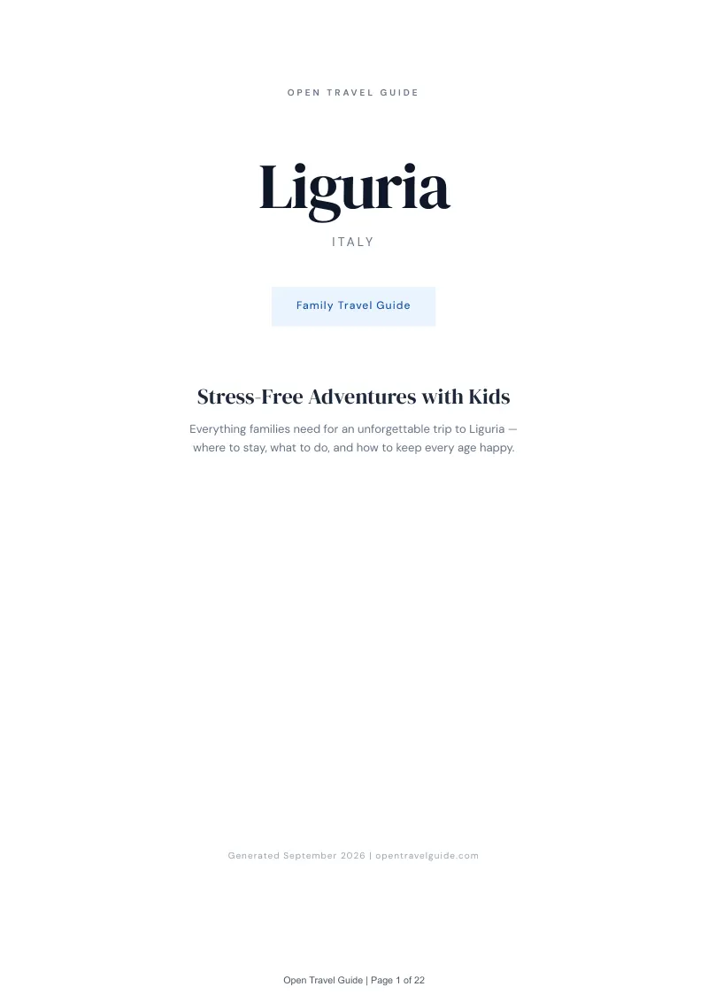 Liguria Complete Travel Bundle: Family guide · Cover