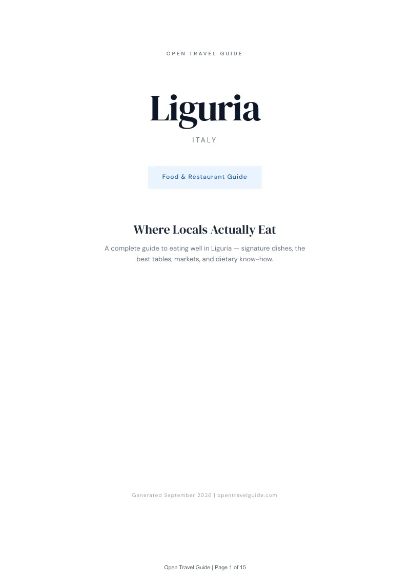Liguria Complete Travel Bundle: Food guide · Cover