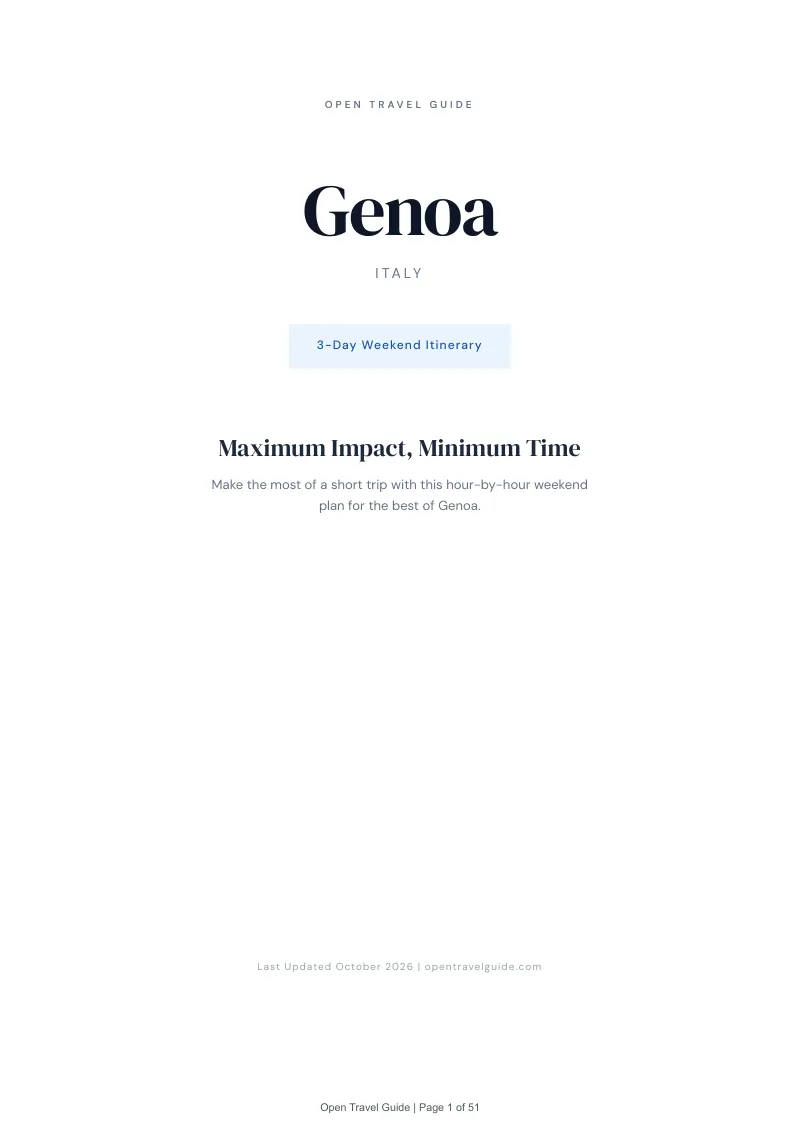 Genoa 3-Day Weekend Itinerary: Cover
