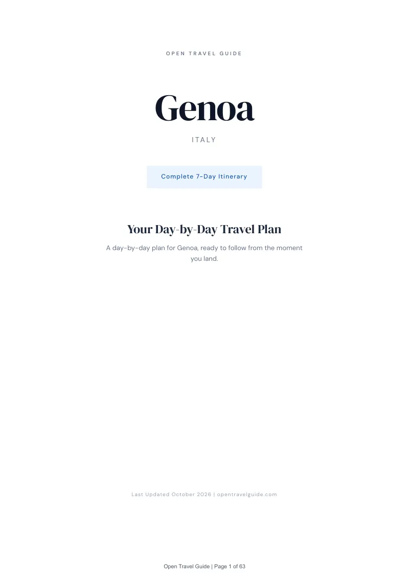 Genoa 7-Day Itinerary: Cover