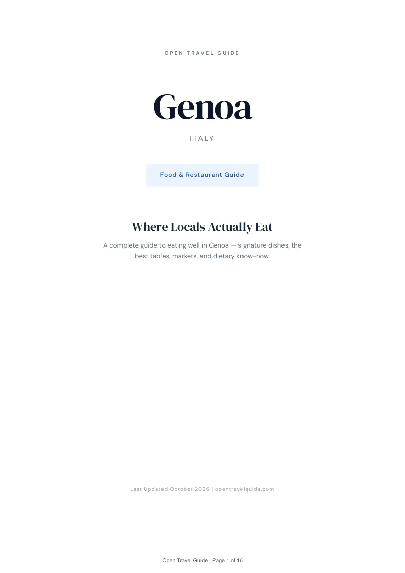 Genoa Food & Restaurant Guide: Cover