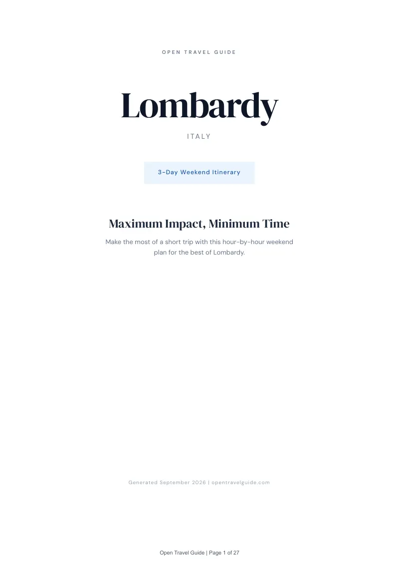 Lombardy Complete Travel Bundle: 3-day itinerary · Cover