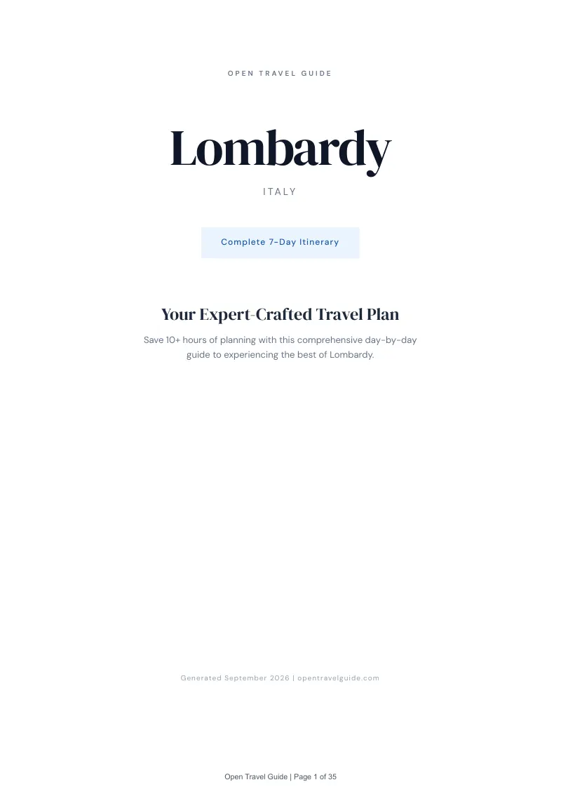 Lombardy Complete Travel Bundle: 7-day itinerary · Cover