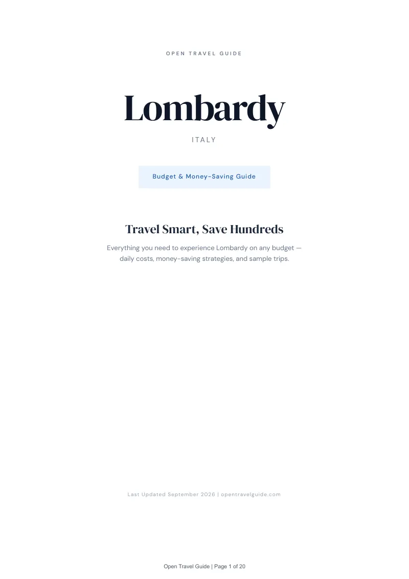 Lombardy Complete Travel Bundle: Budget guide · Cover