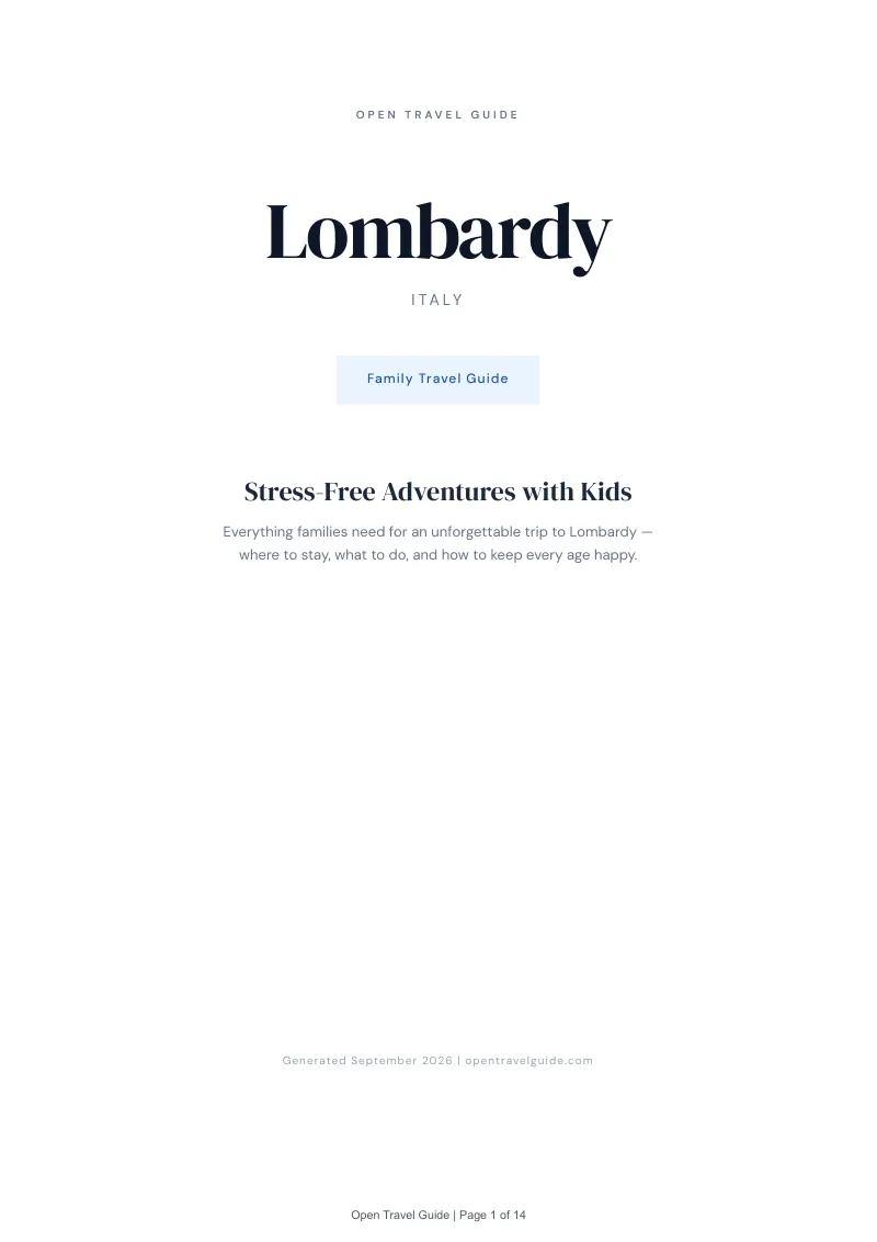 Lombardy Complete Travel Bundle: Family guide · Cover
