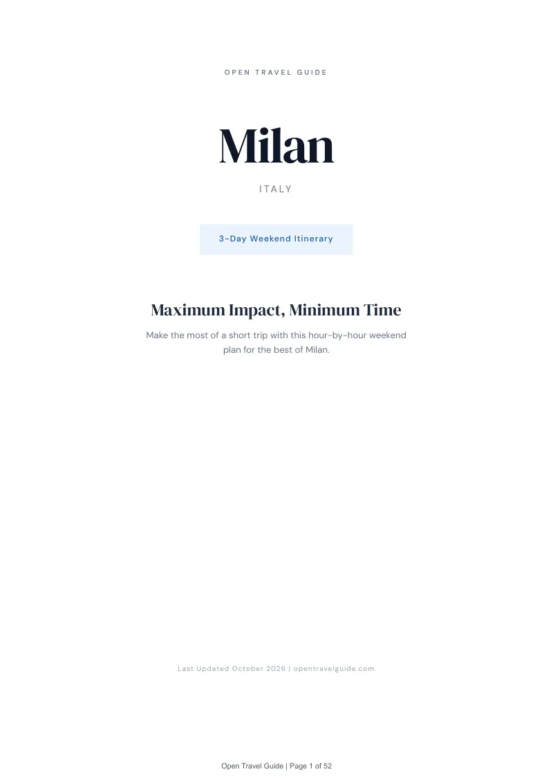 Milan 3-Day Weekend Itinerary: Cover