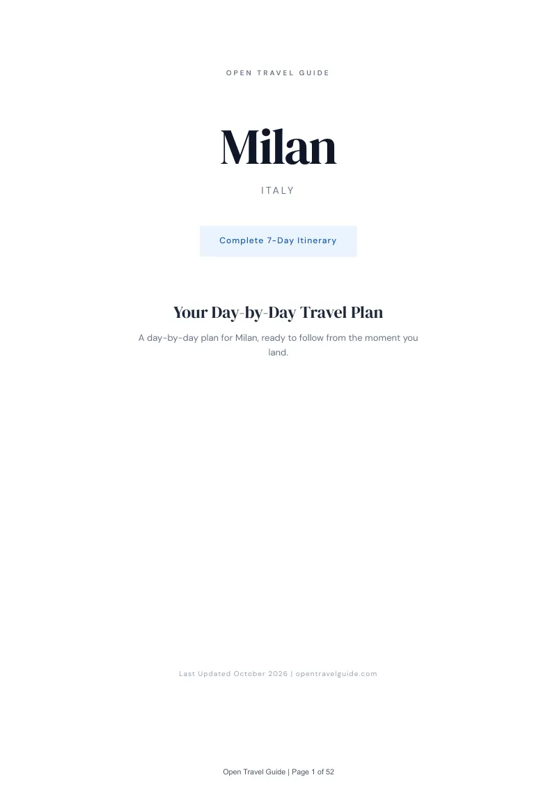 Milan 7-Day Itinerary: Cover