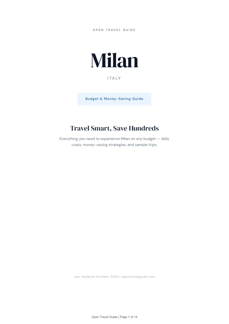 Milan Budget & Money-Saving Guide: Cover