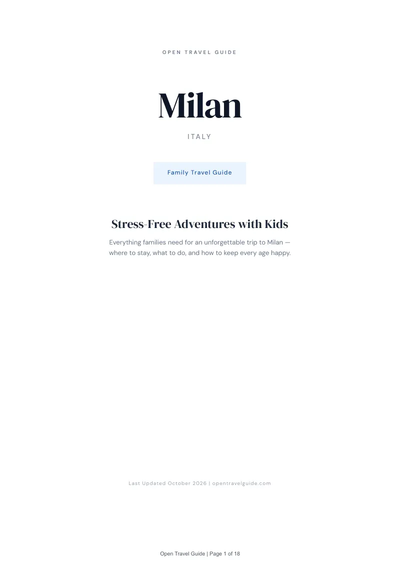 Milan Family Travel Guide: Cover