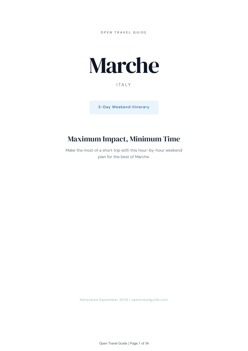 Marche Complete Travel Bundle: 3-day itinerary · Cover