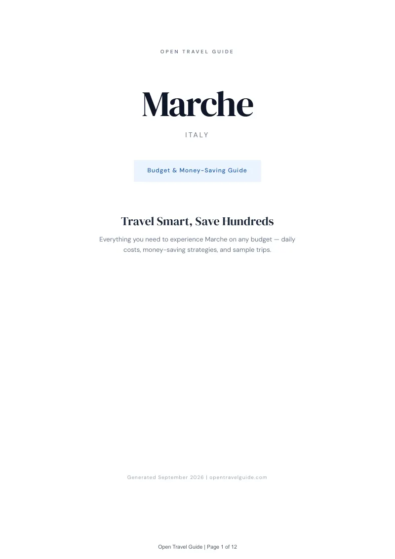 Marche Complete Travel Bundle: Budget guide · Cover
