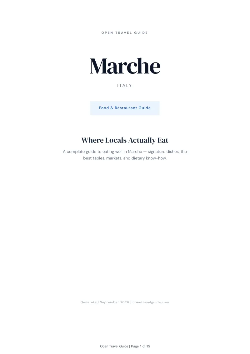 Marche Complete Travel Bundle: Food guide · Cover