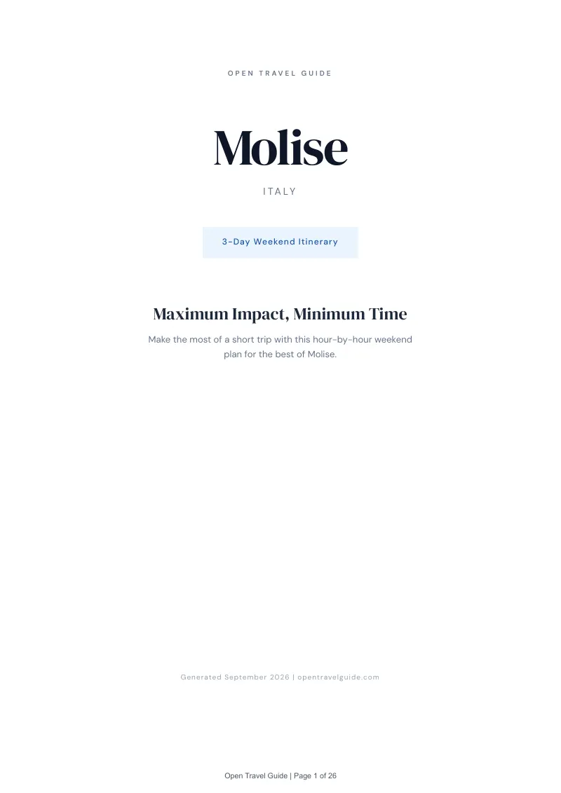 Molise Complete Travel Bundle: 3-day itinerary · Cover