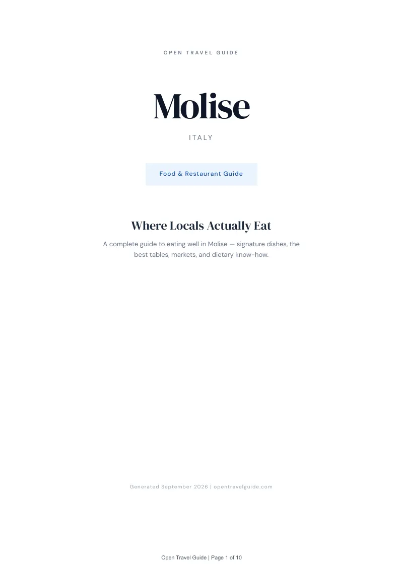 Molise Complete Travel Bundle: Food guide · Cover