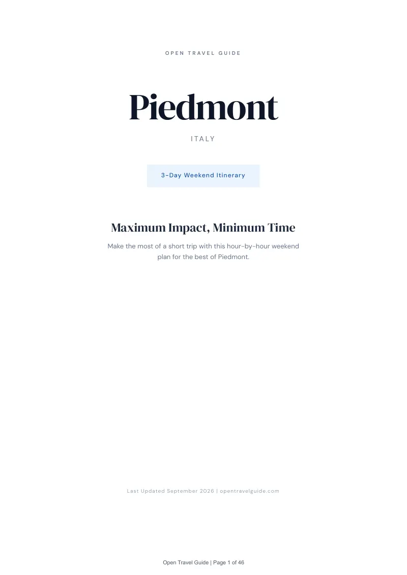 Piedmont Complete Travel Bundle: 3-day itinerary · Cover