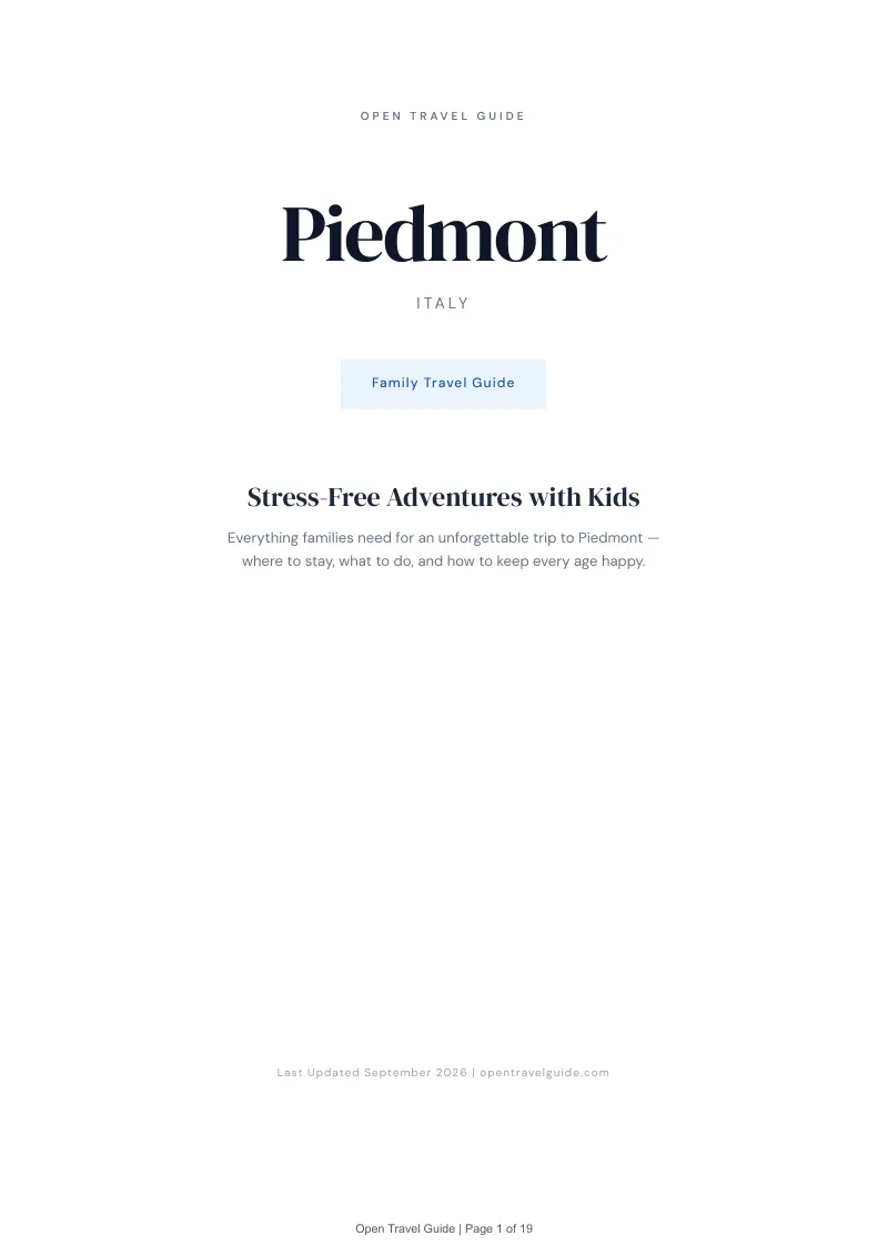 Piedmont Complete Travel Bundle: Family guide · Cover