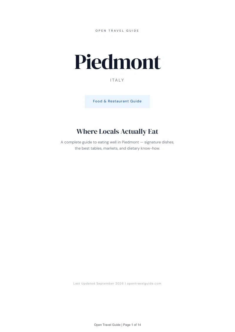 Piedmont Complete Travel Bundle: Food guide · Cover