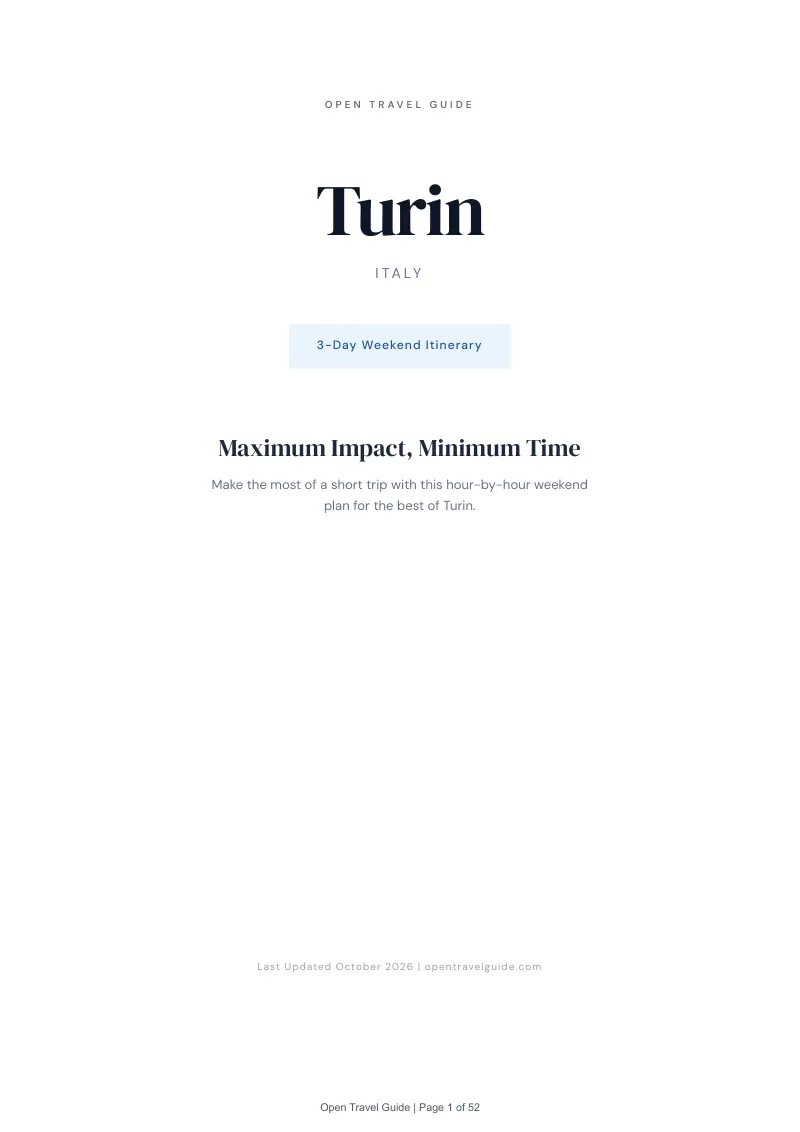Turin 3-Day Weekend Itinerary: Cover