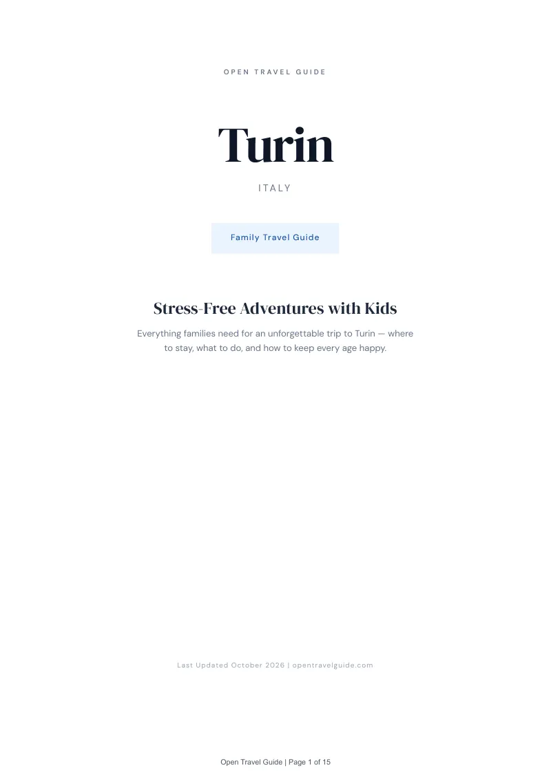 Turin Family Travel Guide: Cover