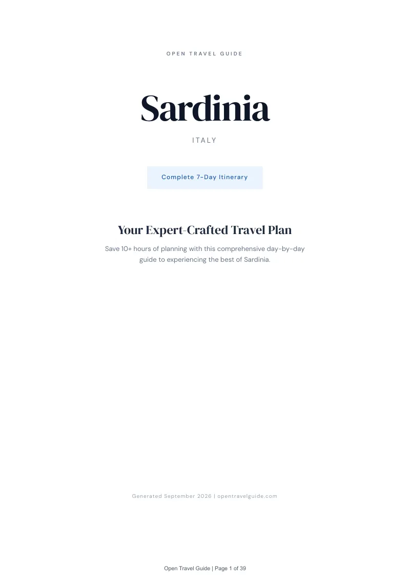 Sardinia Complete Travel Bundle: 7-day itinerary · Cover