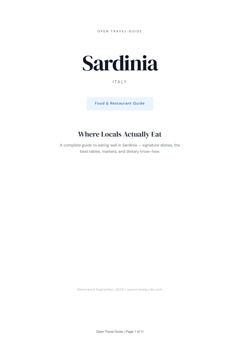 Sardinia Complete Travel Bundle: Food guide · Cover